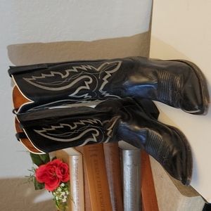 Lucchese Black and Silver Men's Boots